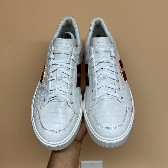 BALLY Moony Croc Embossed Leather Sneakers - Picture 3 of 17